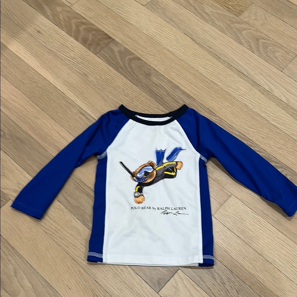 Polo Ralph Lauren Kids' Blue and White Rash Guard